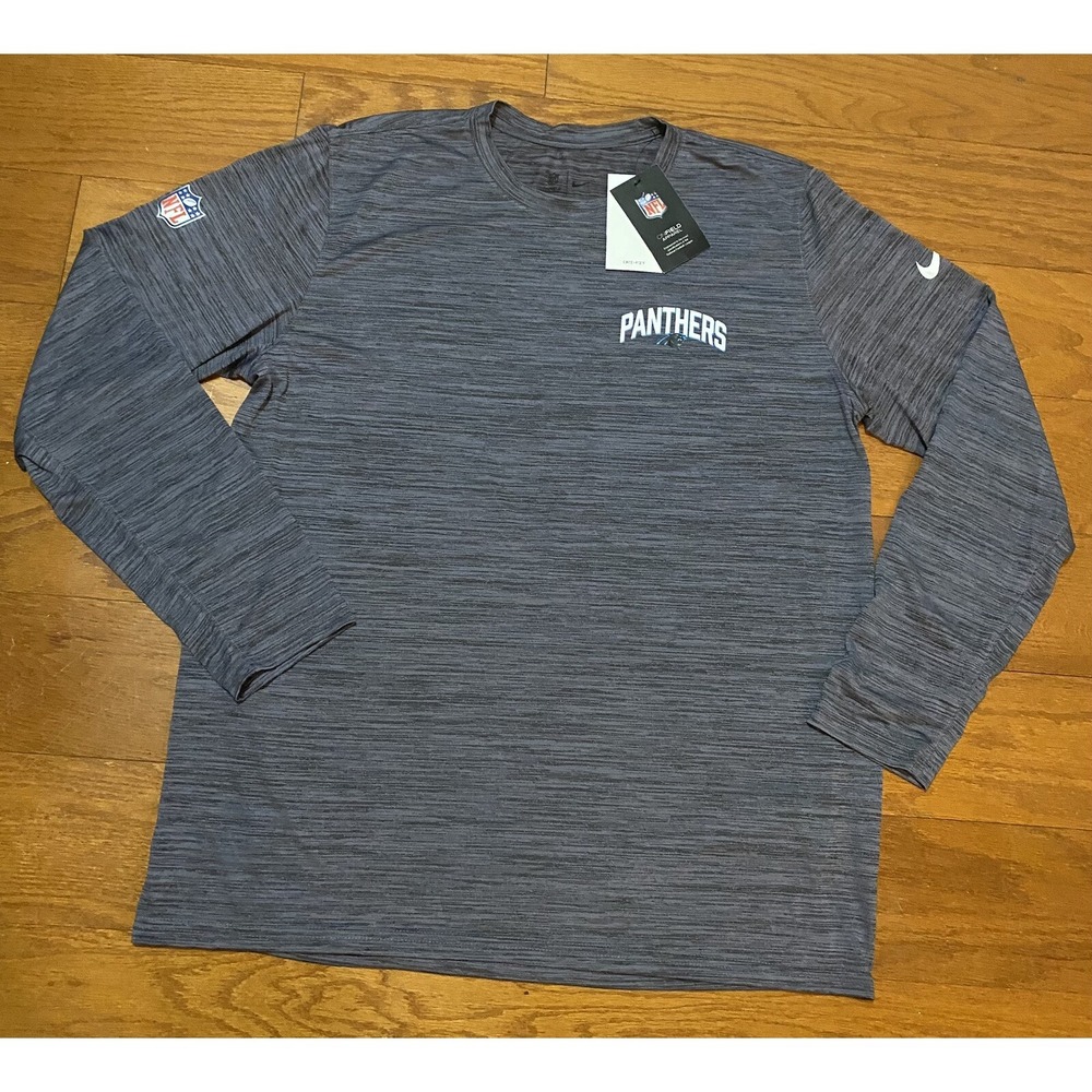 Nike Carolina Panthers Sideline Performance Crewneck Long Sleeve Shirt XL New!